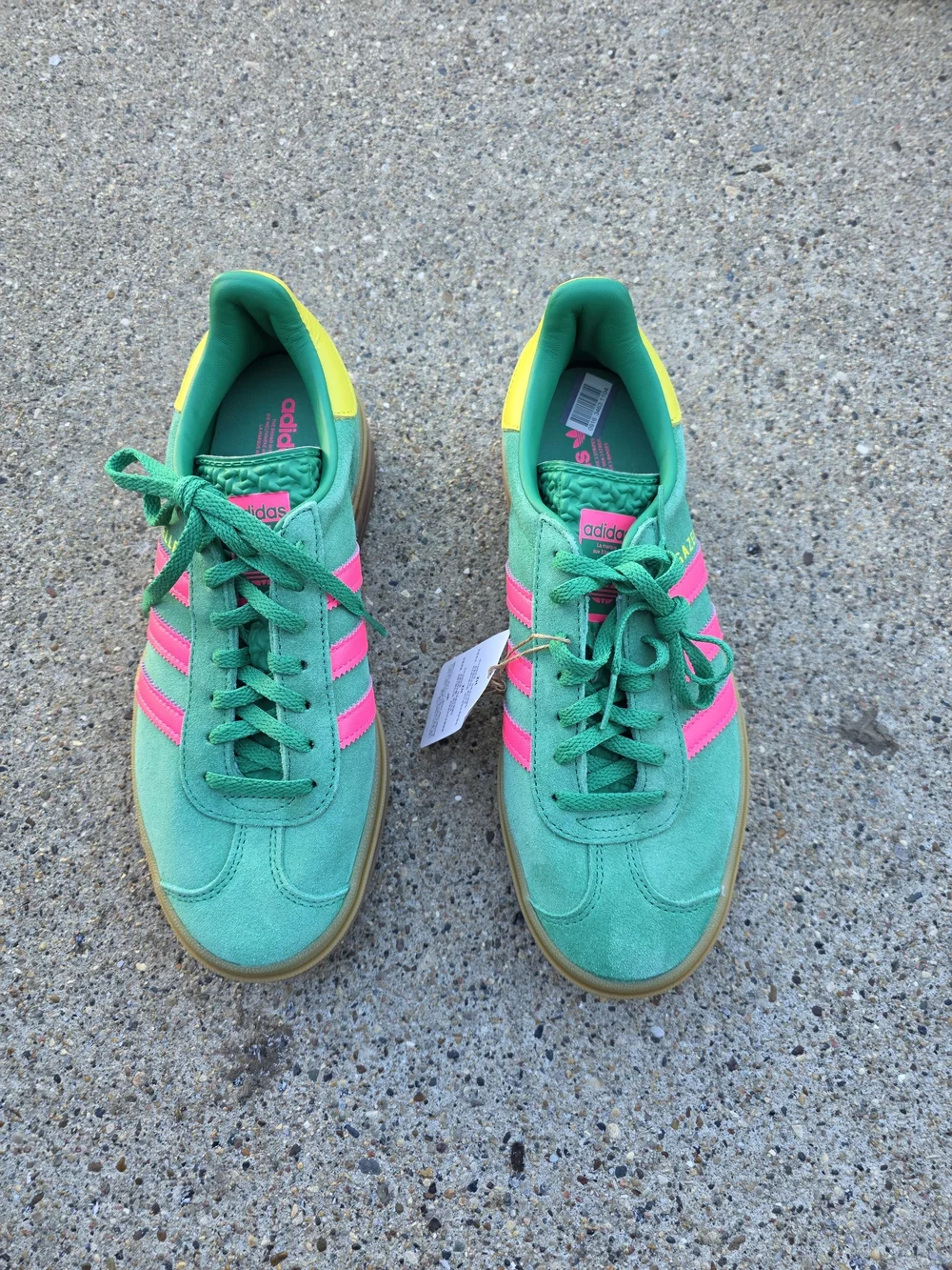 Adidas Gazelle Women’s Green & Pink Suede Sneaker Size 7.5